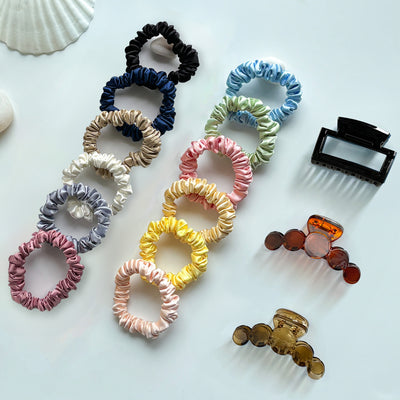 Luxury Skinny Scrunchies & Claws Clips Combo Pack