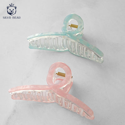 UNBREAKABLE HAIR CLAW CLIPS - MARBLE CLUTCHERS - Infinity Pink & Mint