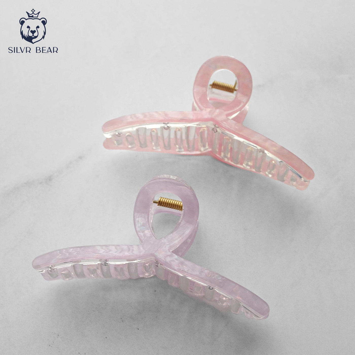 UNBREAKABLE HAIR CLAW CLIPS - MARBLE CLUTCHERS - INFINITY PINK LAVENDER