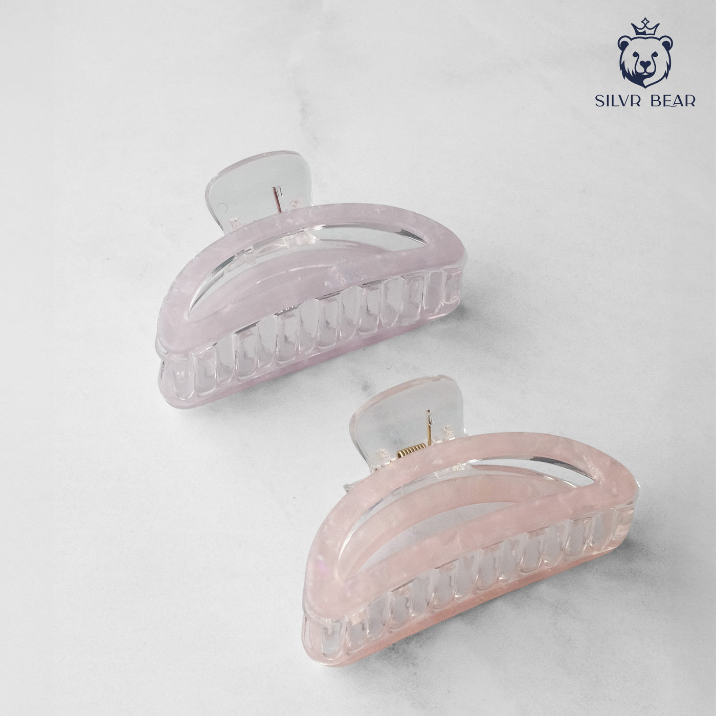 Unbreakable Hair Claw Clips - Marble Moon Clutchers - Pink Lavender