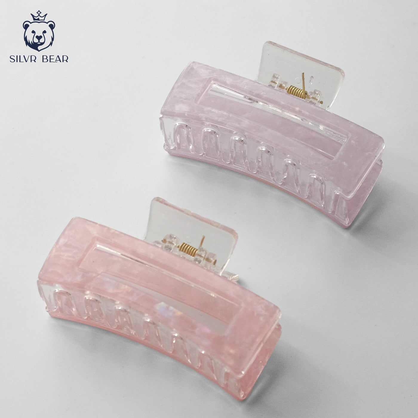 UNBREAKABLE HAIR CLAW CLIPS - MARBLE CLUTCHERS - PINK LAVENDER