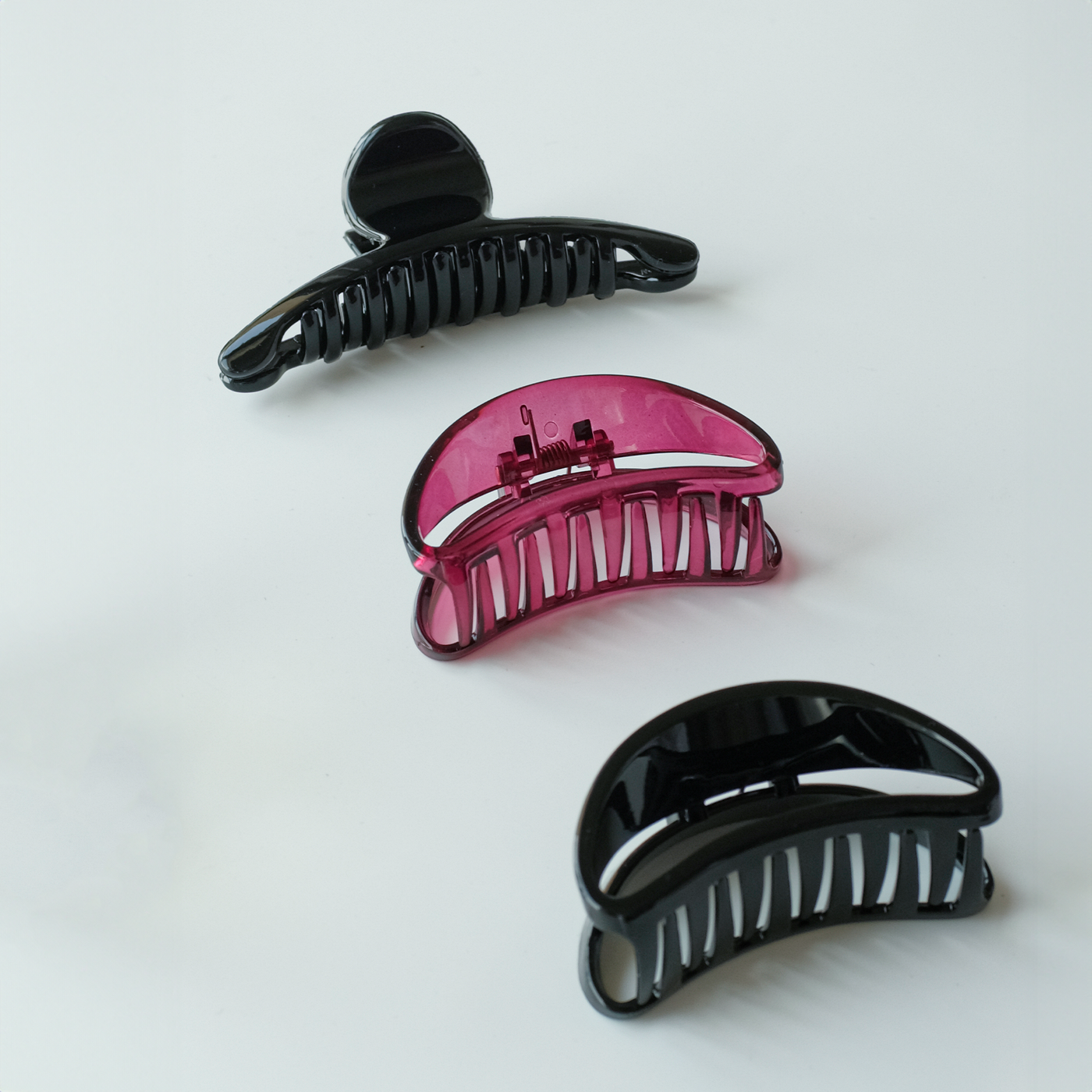 Hair Clutcher Claw Clip - Unbreakable - Black & Magenta