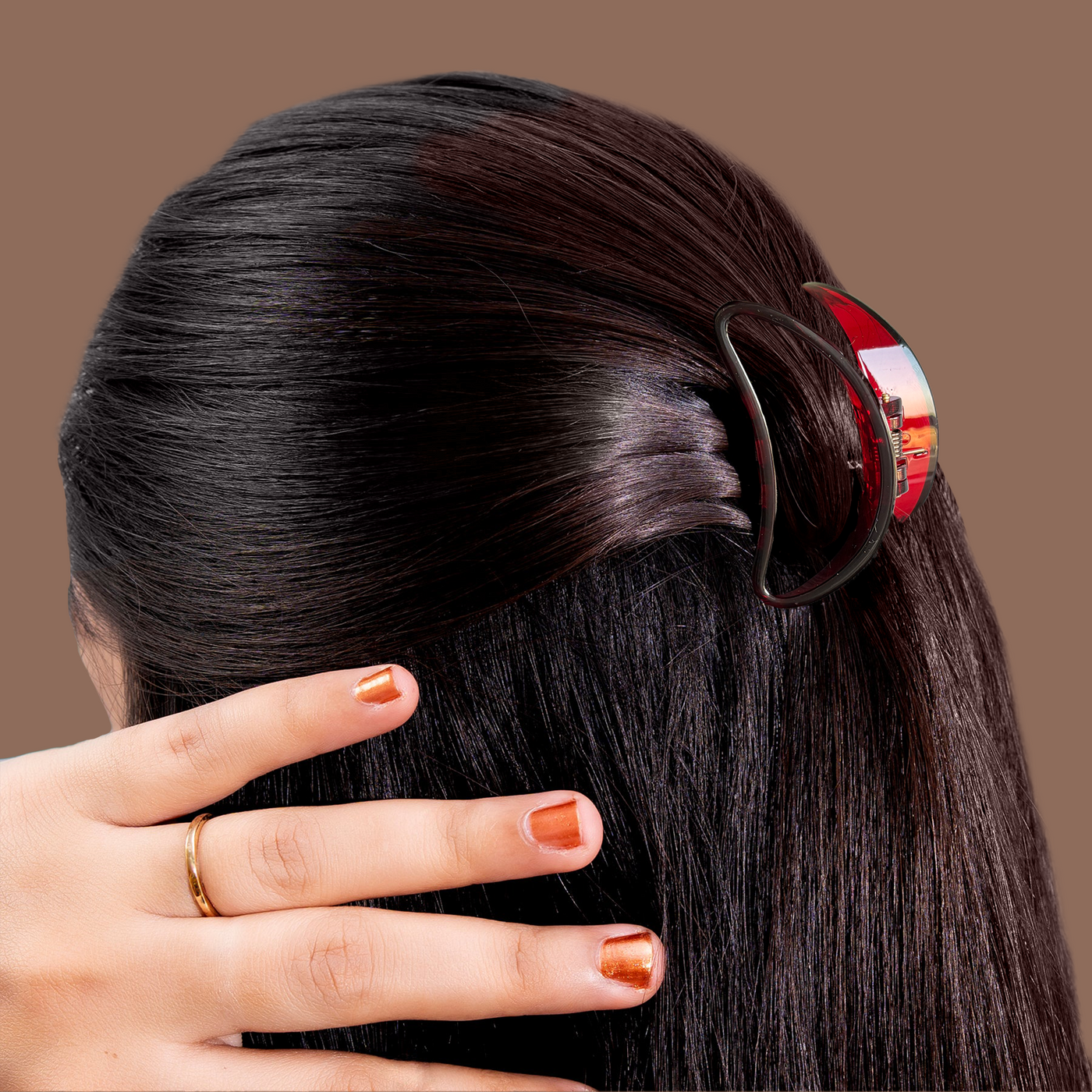 Hair Clutcher Claw Clip - Unbreakable - Brown Maroon