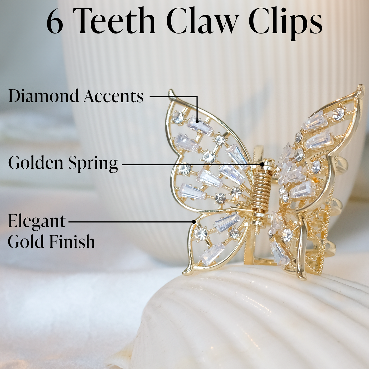 Metal Hair Claw Clip - Elegant Butterfly