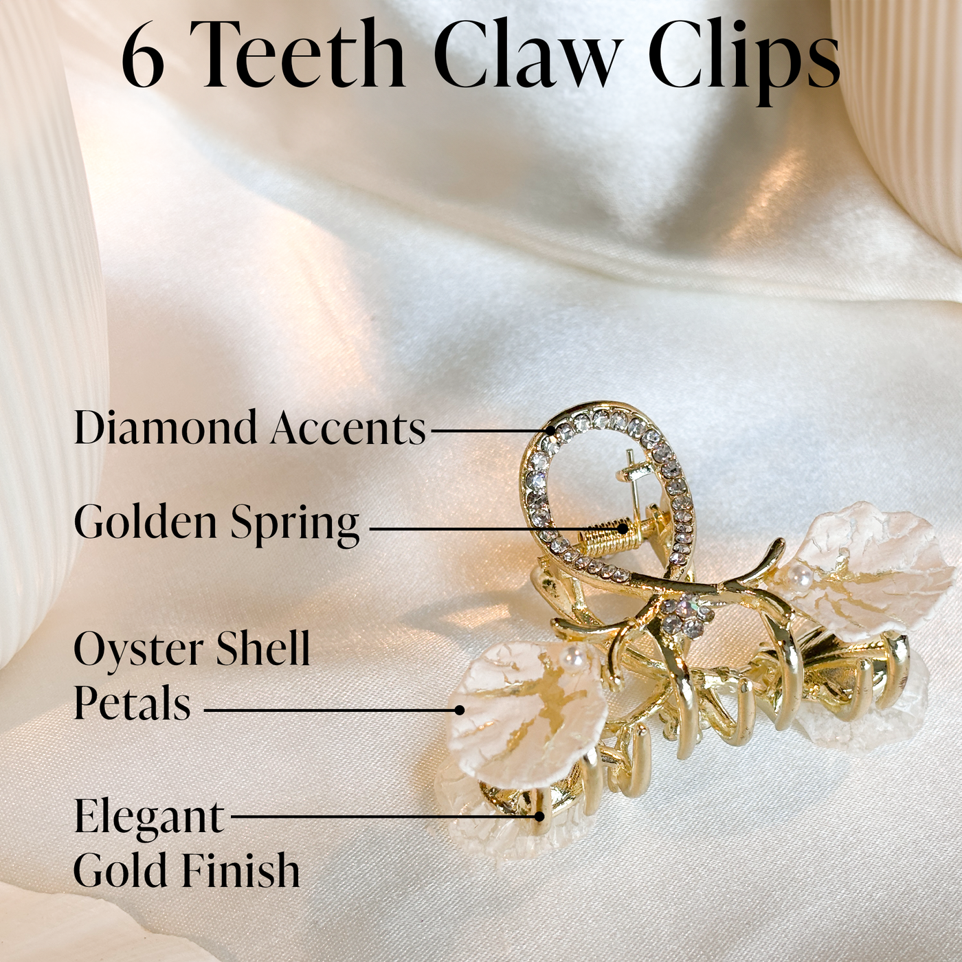 Metal Hair Claw Clip - Oyster Shell