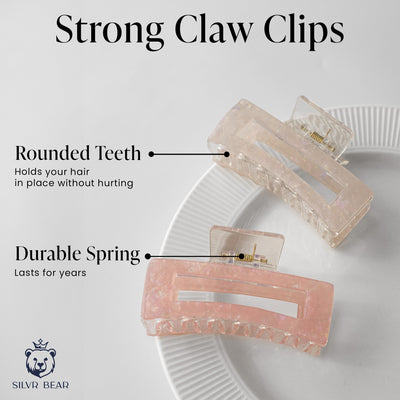 Unbreakable Hair Claw Clips - Marble Clutchers- Peach & Nude