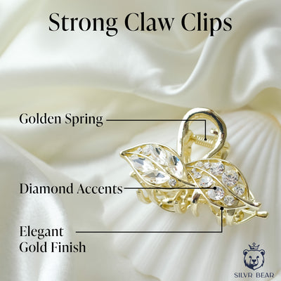 Metal Hair Claw Clip - Diamond Leaf