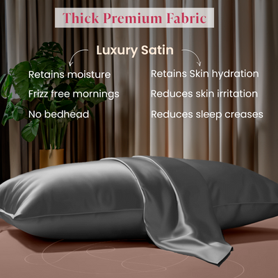 Luxury Satin Pillowcases - Silver Gray