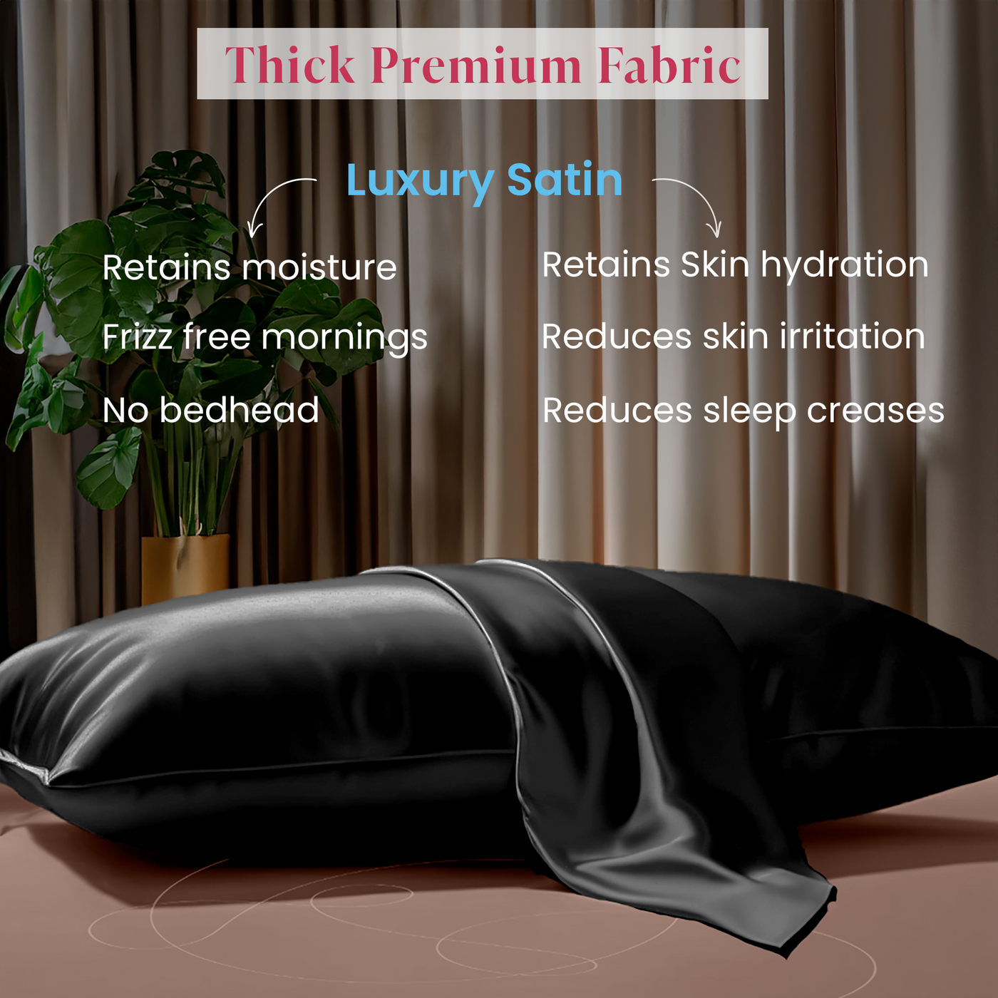 Luxury Satin Pillowcases - Black