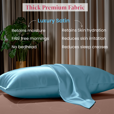 Luxury Satin Pillowcases - Baby Blue