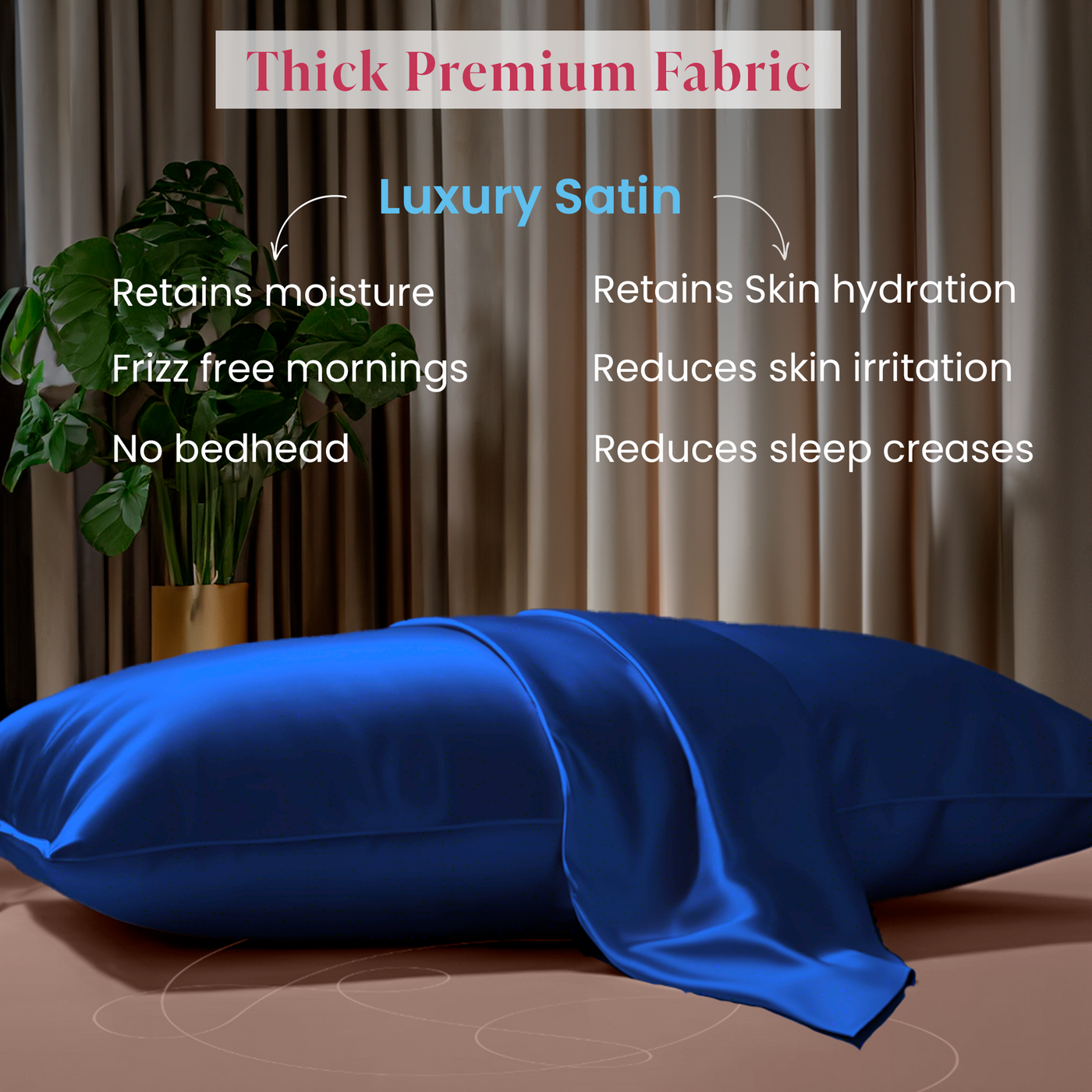 Luxury Satin Pillowcases - Navy Blue
