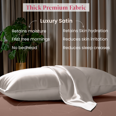 Luxury Satin Pillowcases - Ivory White