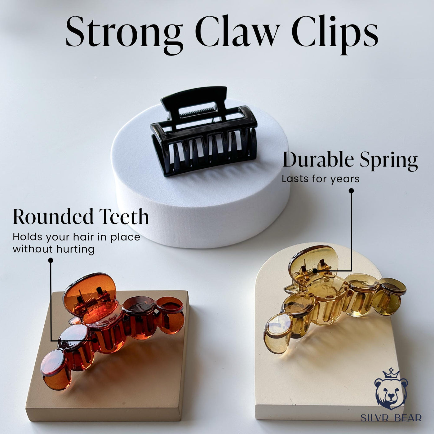 Luxury Skinny Scrunchies & Claws Clips Combo Pack