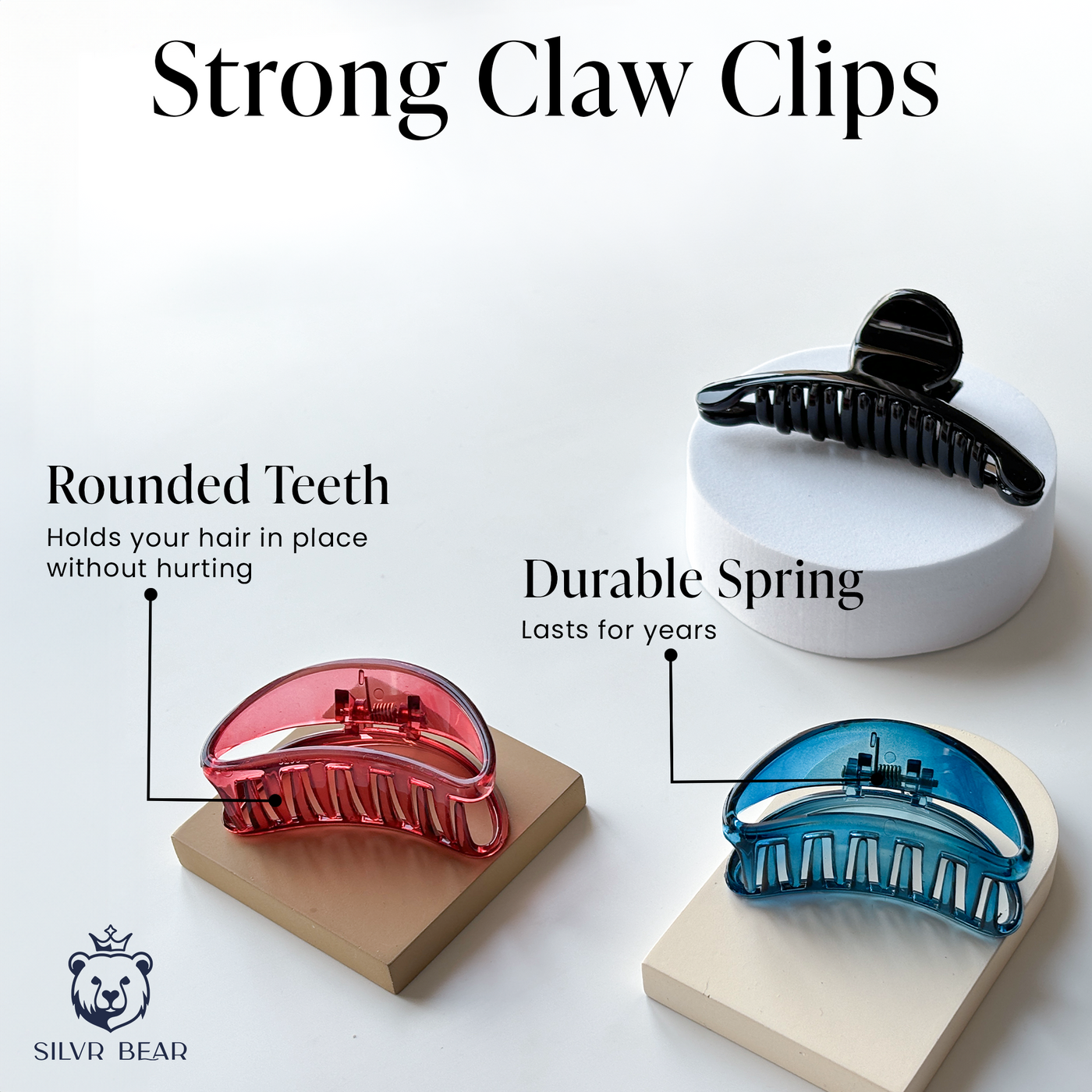 Hair Clutcher Claw Clip - Unbreakable - Blue Burgundy