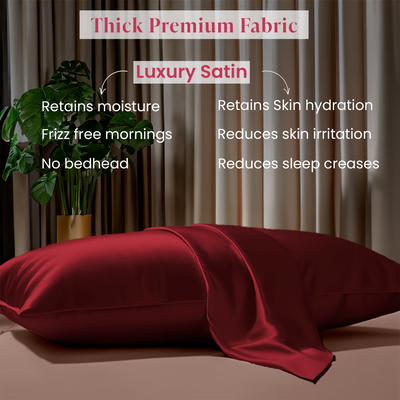 Luxury Satin Pillowcases - Maroon