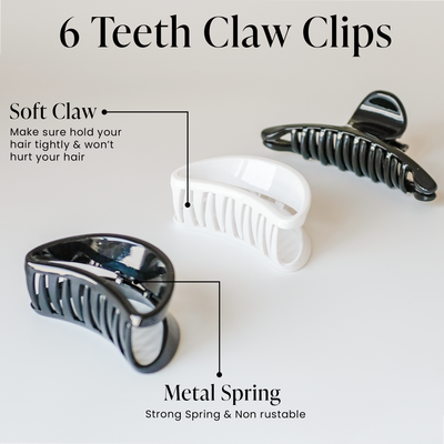 Hair Clutcher Claw Clip - Unbreakable - Black & White