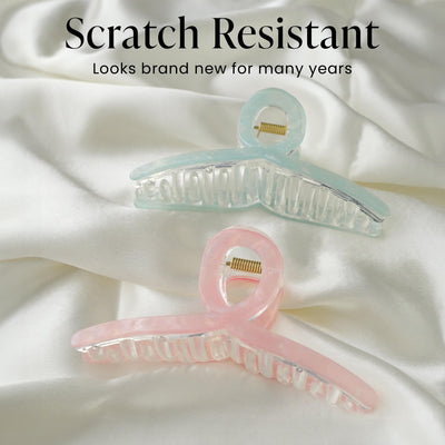 UNBREAKABLE HAIR CLAW CLIPS - MARBLE CLUTCHERS - Infinity Pink & Mint