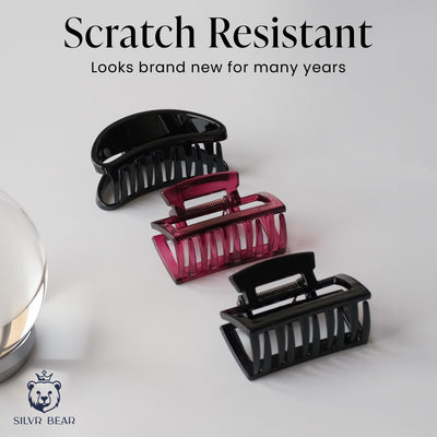 Hair Claw Clip - Unbreakable - Black Magenta - Rectangular Clutchers