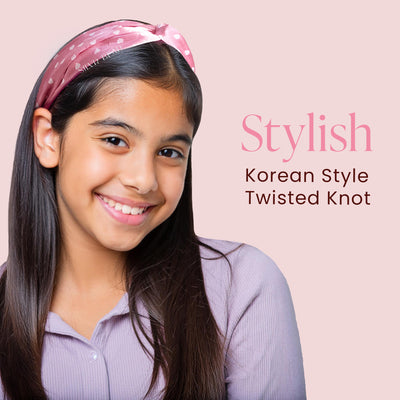 2 Luxury Satin Hairbands For Girls - Polka Dots Vibrant