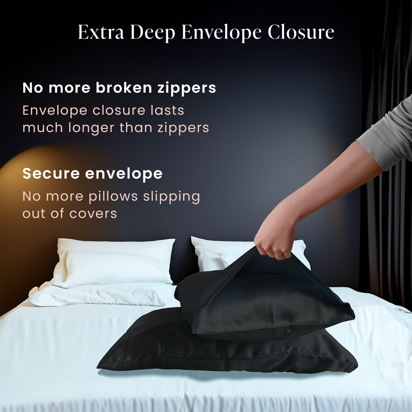 Luxury Satin Pillowcases - Black