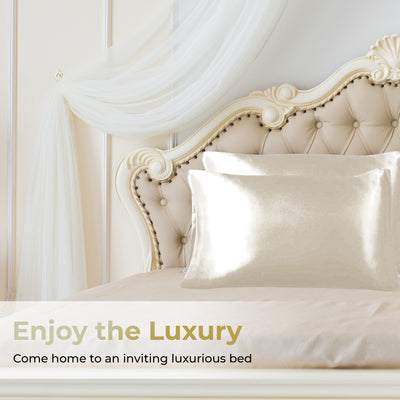 Luxury Satin Pillowcases#color_pearl-white