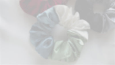 4 Premium Satin Scrunchies - Triple Tone