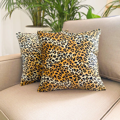 Pack of 2 cushion covers in Leopard print