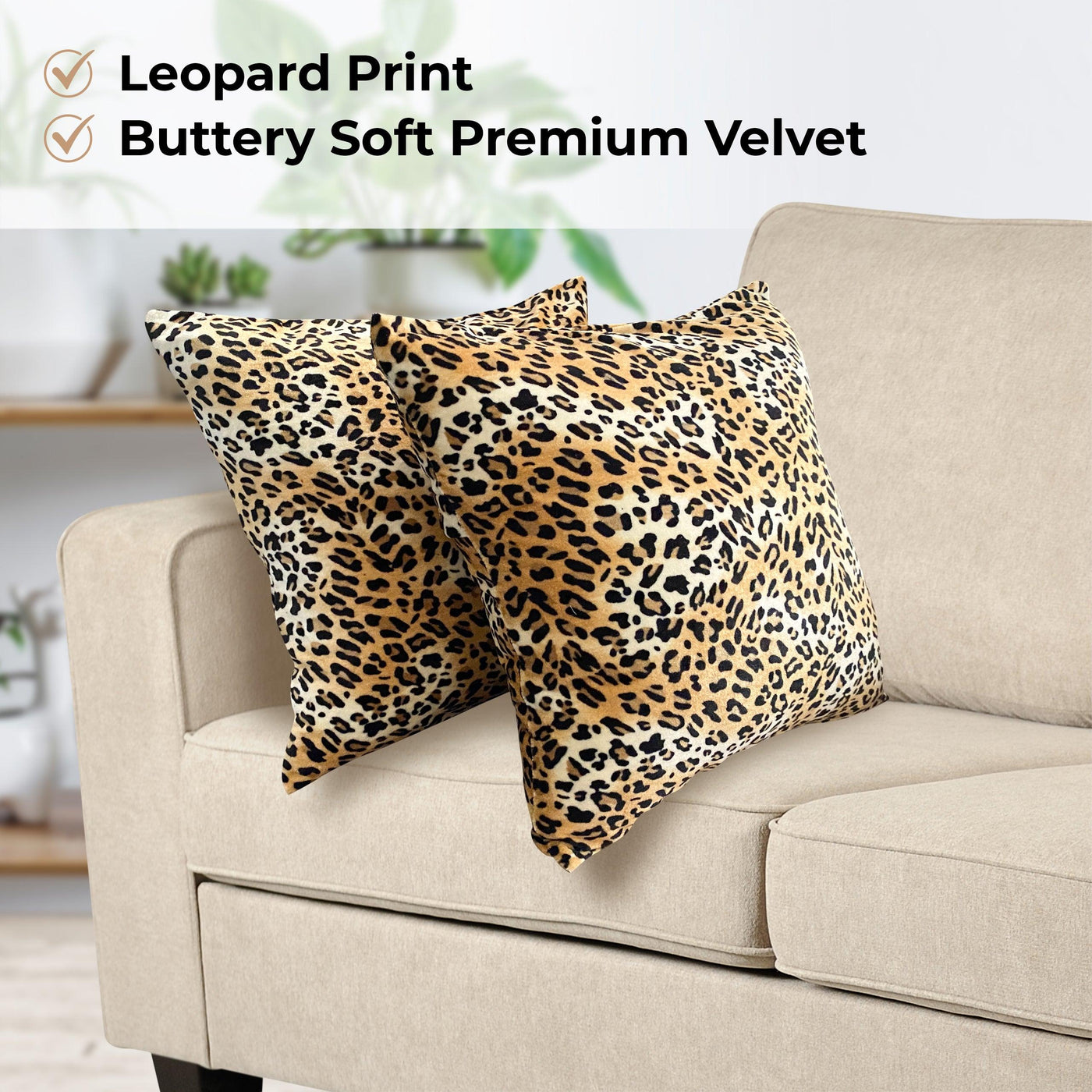 Buttery soft premium velvet Leopard print cushion cover for Sofa cusions