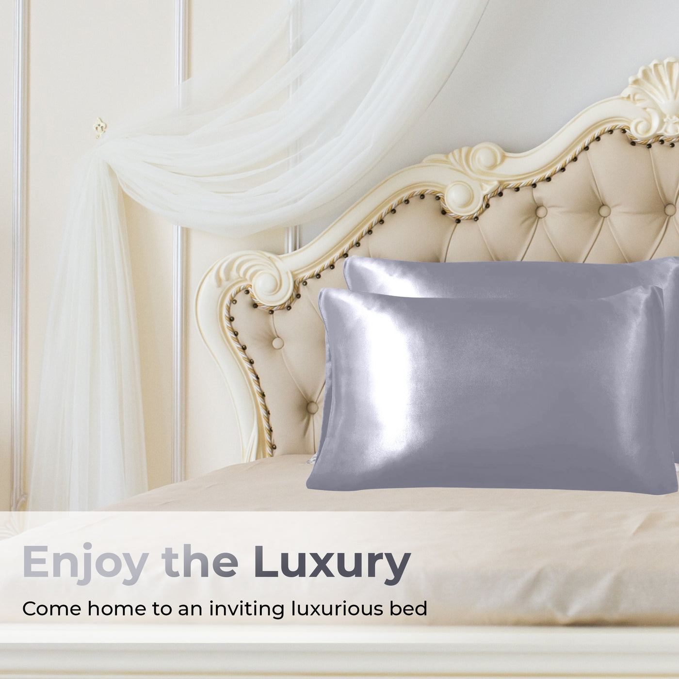 Luxury Satin Pillowcases#color_silver-gray